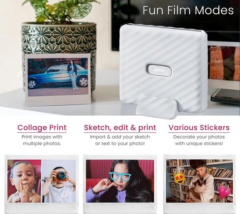 Fujifilm Instax Link Wide Printer Ash White + Twin Pack Film + Cloth in Saudi Arabia