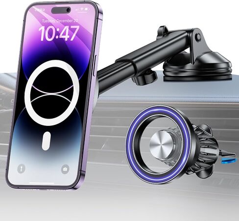 for iPhone MagSafe Car Mount【 Windshield + Vent + Dash 】Window Magnetic Phone Holder Car Magsafe Accessories【20 Magnets+ Suction Cup】for iPhone 15,14,13,12,Pro,Max/Plus/Mini MagSafe Phone mount Case in Saudi Arabia