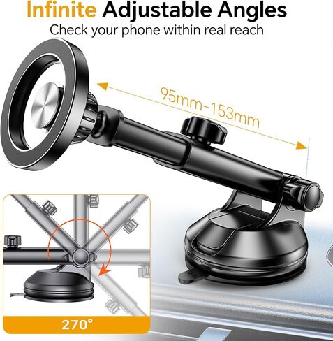 for iPhone MagSafe Car Mount【 Windshield + Vent + Dash 】Window Magnetic Phone Holder Car Magsafe Accessories【20 Magnets+ Suction Cup】for iPhone 15,14,13,12,Pro,Max/Plus/Mini MagSafe Phone mount Case in Saudi Arabia