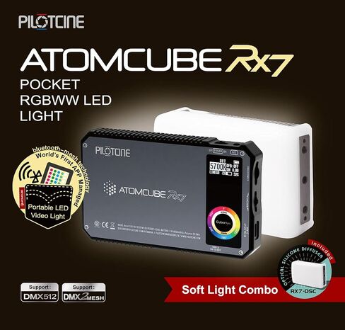 مصباح Atomcube RX7 18W 5.9 بوصة جيب RGBWW LED (مع ناشر) - شبكة جديدة، التحكم في التطبيق حتى 65535 جهازًا، DMX512، 15 سيناريو محدد مسبقًا، 5 FX مخصص، 2500K~8500K، CRI95+، TLCI99 in Kuwait