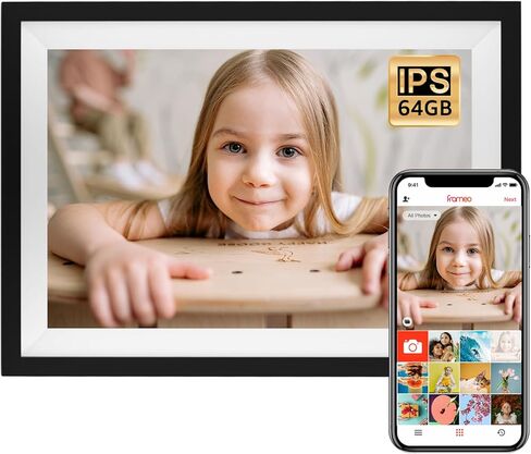 إطار صورة رقمي 64 جيجابايت، إطار صور رقمي 10.1 بوصة 1280x800 IPS HD يعمل باللمس واي فاي، سلس للغاية، إعداد سهل لمشاركة الصور أو الفيديو عن بعد، هدية للأم والأب والصديق والعائلة in Kuwait