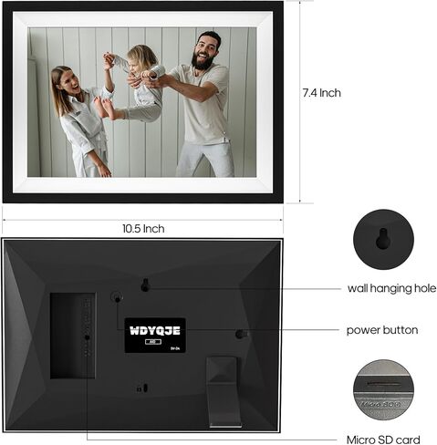 إطار صورة رقمي 64 جيجابايت، إطار صور رقمي 10.1 بوصة 1280x800 IPS HD يعمل باللمس واي فاي، سلس للغاية، إعداد سهل لمشاركة الصور أو الفيديو عن بعد، هدية للأم والأب والصديق والعائلة in Kuwait