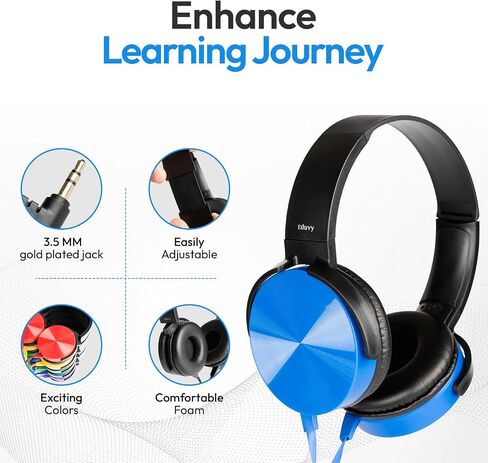 Bulk Headphones for Classroom, 24 Pack Durable Wired School Headphones for Students. Teacher Must Haves Supplies from Elementary to College (Mixed Color) in Saudi Arabia