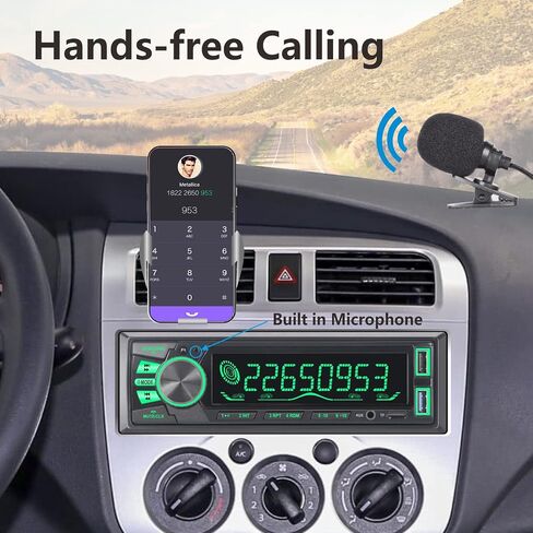 LXKLSZ Car Stereo Bluetooth Single Din LCD Audio Radio with Brightness Adjustment APP Control MP3 Player Supports Hands Free Calling AM/FM Radio AUX Input TF/EQ/USB Fast Charging Radio Receiver in Saudi Arabia