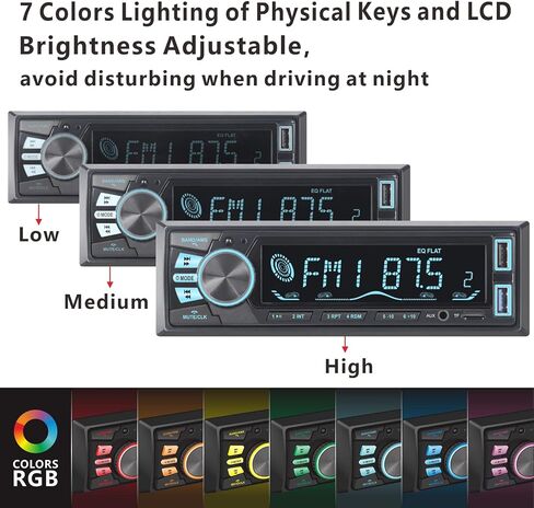 LXKLSZ Car Stereo Bluetooth Single Din LCD Audio Radio with Brightness Adjustment APP Control MP3 Player Supports Hands Free Calling AM/FM Radio AUX Input TF/EQ/USB Fast Charging Radio Receiver in Saudi Arabia