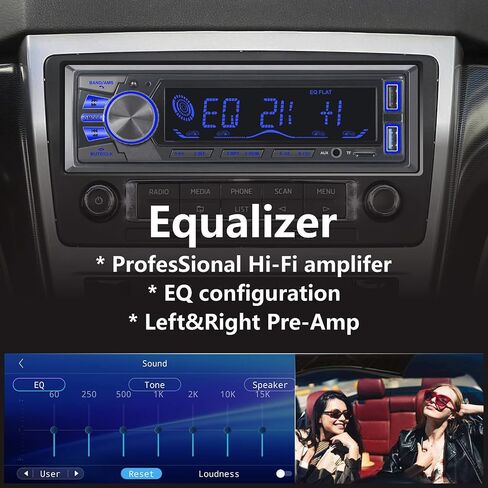 LXKLSZ Car Stereo Bluetooth Single Din LCD Audio Radio with Brightness Adjustment APP Control MP3 Player Supports Hands Free Calling AM/FM Radio AUX Input TF/EQ/USB Fast Charging Radio Receiver in Saudi Arabia