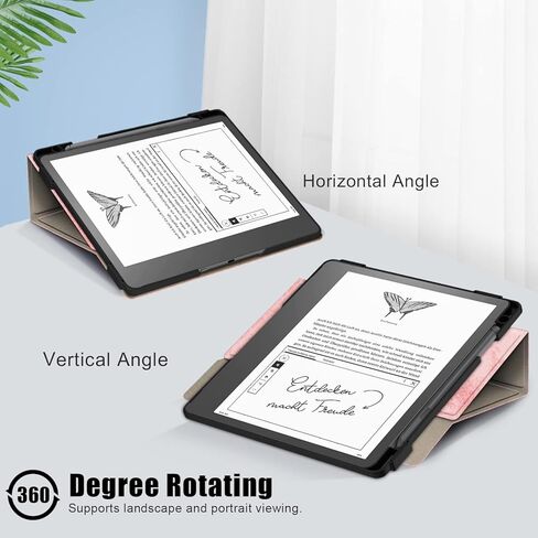 EpicGadget Smart Rotating Case Cover for Kindle Scribe 10.2" 2022 Swivel Stand Book Folding Folio Cover Auto Sleep/Wake with Pen Holder (Black) in Saudi Arabia