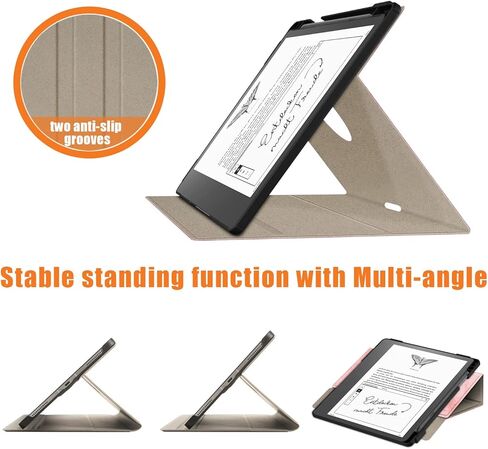EpicGadget Smart Rotating Case Cover for Kindle Scribe 10.2" 2022 Swivel Stand Book Folding Folio Cover Auto Sleep/Wake with Pen Holder (Black) in Saudi Arabia