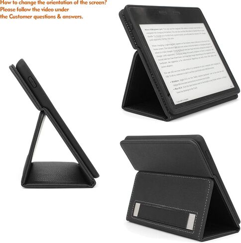 حافظة القارئ الإلكتروني لجهاز Kindle Oasis الجديد من الجيل العاشر - 2019 والجيل التاسع - إصدار 2017، غطاء جلدي من البولي يوريثان H01 - بني in Kuwait