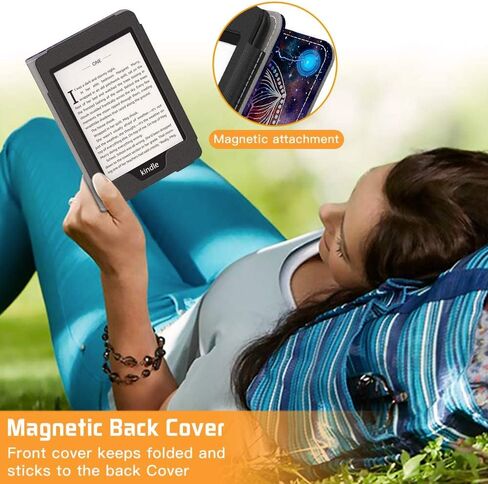 حافظة VORI مزودة بمسند لجهاز Kindle Paperwhite مقاس 6 بوصات (تناسب الجيل العاشر من عام 2018 / جميع أجيال Paperwhite قبل عام 2018) حافظة من جلد البولي يوريثان غطاء ذكي مزود بخاصية التنبيه/النوم التلقائي وحزام اليد، Mandalas Galaxy in Kuwait