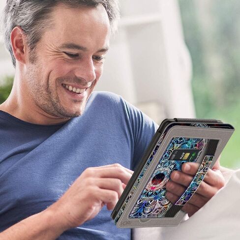 حافظة VORI مزودة بمسند لجهاز Kindle Paperwhite مقاس 6 بوصات (تناسب الجيل العاشر من عام 2018 / جميع أجيال Paperwhite قبل عام 2018) حافظة من جلد البولي يوريثان غطاء ذكي مزود بخاصية التنبيه/النوم التلقائي وحزام اليد، Mandalas Galaxy in Kuwait