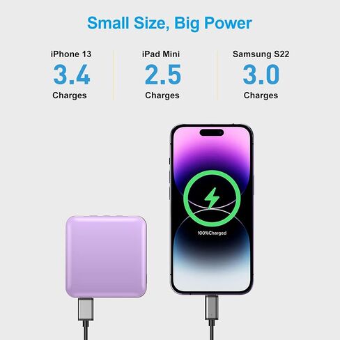 ummz Mini Portable Charger with Built-in 4 Cables，12000mAh Small Power Bank in Saudi Arabia