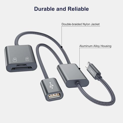 قارئ بطاقات Micro SD من Basesailor، محول بطاقة ذاكرة USB C TF، عارض صور من النوع C إلى SD لهاتف Apple iPhone 15، Android S23 S22 S21 A14 A54، Mac، Macbook Pro، iPad Air 4 5 Mini 6، الكمبيوتر الشخصي، الكمبيوتر المحمول، ملحقات الكاميرا in Kuwait