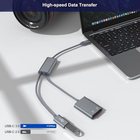 قارئ بطاقات Micro SD من Basesailor، محول بطاقة ذاكرة USB C TF، عارض صور من النوع C إلى SD لهاتف Apple iPhone 15، Android S23 S22 S21 A14 A54، Mac، Macbook Pro، iPad Air 4 5 Mini 6، الكمبيوتر الشخصي، الكمبيوتر المحمول، ملحقات الكاميرا in Kuwait