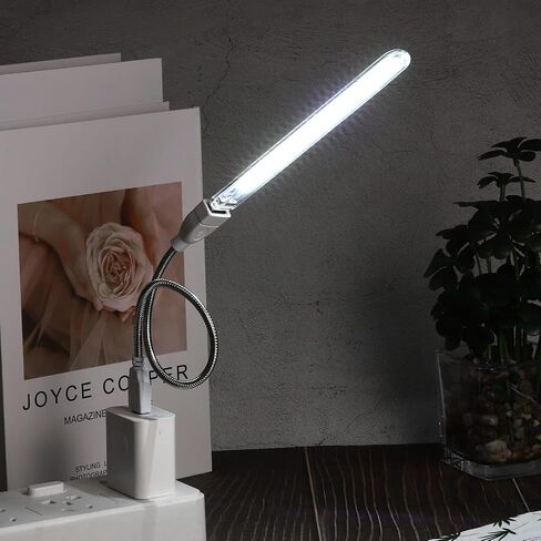 PATIKIL USB Night Light, 6W 24 Lamp Beads LED Light Stick with 35cm Male to Female Flexible Gooseneck Cable for Indoor Outdoor, White in Saudi Arabia