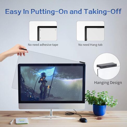 Verponity Computer Privacy Screen Filter 21.5 Inch, 9H Hardness Hanging Computer Screen Privacy Shield Compatible with 16:9 Widescreen Monitor, Eye Protection and Blue Light Blocks……… in Kuwait