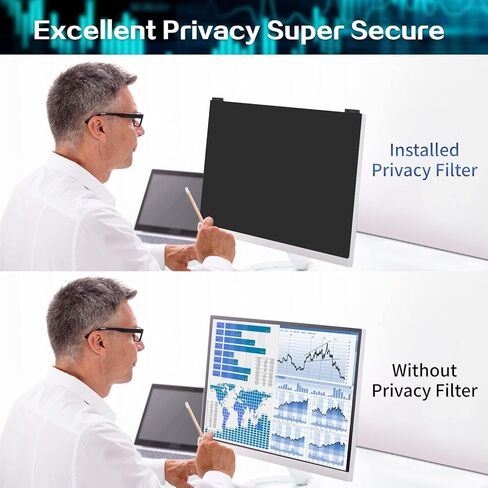 Verponity Computer Privacy Screen Filter 21.5 Inch, 9H Hardness Hanging Computer Screen Privacy Shield Compatible with 16:9 Widescreen Monitor, Eye Protection and Blue Light Blocks……… in Kuwait