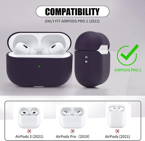 Nunwiza لـ AirPods Pro 2 غطاء حماية من جلد TPU غطاء حماية لكامل الجسم مع حبل لـ 2023 AirPods Pro الجيل الثاني (USB-C) أخضر صنوبر in Saudi Arabia