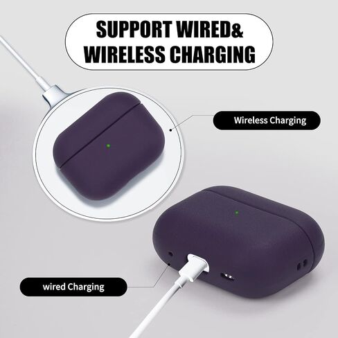 Nunwiza لـ AirPods Pro 2 غطاء حماية من جلد TPU غطاء حماية لكامل الجسم مع حبل لـ 2023 AirPods Pro الجيل الثاني (USB-C) أخضر صنوبر in Saudi Arabia