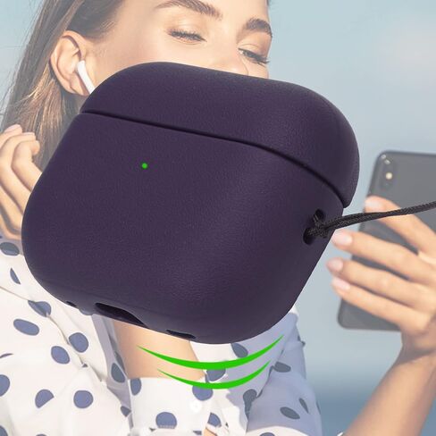 Nunwiza لـ AirPods Pro 2 غطاء حماية من جلد TPU غطاء حماية لكامل الجسم مع حبل لـ 2023 AirPods Pro الجيل الثاني (USB-C) أخضر صنوبر in Saudi Arabia