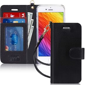 حافظة FYY مصممة لهاتف iPhone SE 2022 (الجيل الثالث) / 2020 (الجيل الثاني) / 7 / 8، حافظة هاتف فاخرة من جلد البولي يوريثان مع حامل بطاقة وغطاء بمسند قلاب ذهبي وردي