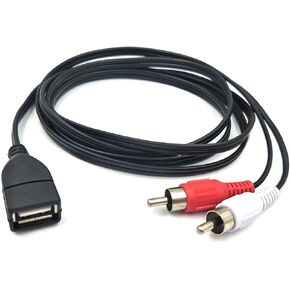 كيبل محول مركب USB 2.0 ايه انثى الى 2 ار سي ايه ذكر مزدوج على شكل حرف Y من هالوكني - 5 قدم (USB F/2RCA M) in Kuwait