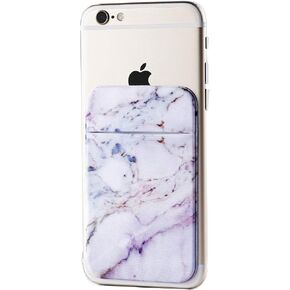 2Pack Marble Adhesive Phone Pocket,Cell Phone Stick On Card Wallet Sleeve,Credit Cards/ID Card Holder(Double Secure) with Sticker for Back of iPhone,Android and All Smartphones-Black&Purple Marble in Kuwait