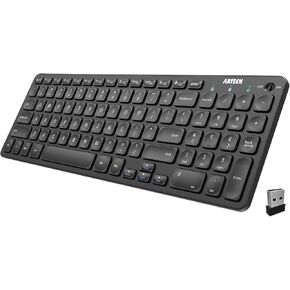 Arteck 2.4G Wireless Keyboard Ultra Slim Full Size Keyboard with Numeric Keypad and Media Hotkey for Computer/Desktop/PC/Laptop/Surface/Smart TV and Windows 10/8/ 7 Built-in Rechargeable Battery in Kuwait