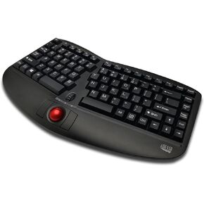 Adesso WKB-3150UB - Wireless Ergonomic Keyboard with Built-in Removable Trackball and Scroll Wheel, Split Key, Long Battery Life, Small and Portable -Compatible for Laptop/Desktop/PC/Windows XP/7/8/10 in Kuwait