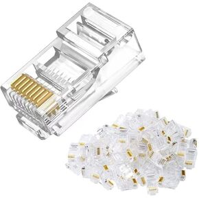 ويتوتونج محول شبكة كريستال لموصلات طرفية ار جيه 45 كات 6 قابس شبكة يو تي بي (100 قطعة/العبوة) in Kuwait