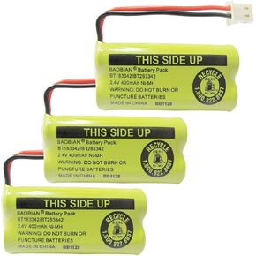 بطارية BAOBIAN BAOBIAN 2.4V 400mAh بدون أسلاك للمنزل متوافق مع AT&T BT162342 BT-162342 BT166342 BT-166342 BT-266342 BT183342 BT-183342 BT-283342 BT-283342 VTech CS6329 CS6114 CS6419(3 in Kuwait