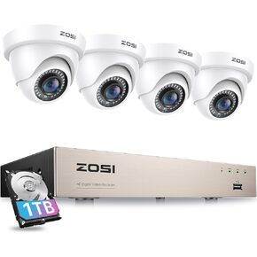ZOSI 4K Spotlight PoE Security Camera System,8 Port 16CH 8MP NVR with 2TB HDD,4pcs 4K Outdoor Indoor PoE IP Cameras with 2 Way Audio and Siren,Night Vision,Person Vehicle Detection,for 24/7 Recording in Kuwait