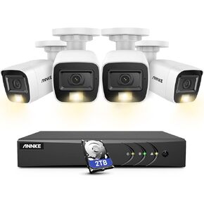 ANNKE 8CH 3K Security Camera System with Audio/Mic, 3K Lite Surveillance AI DVR and 4 x 3K 5MP 2960*1665 CCTV Camera with Dual Light, Human/Vehicle Detection, IP67, Color Night Vision, 2TB Hard Drive in Kuwait