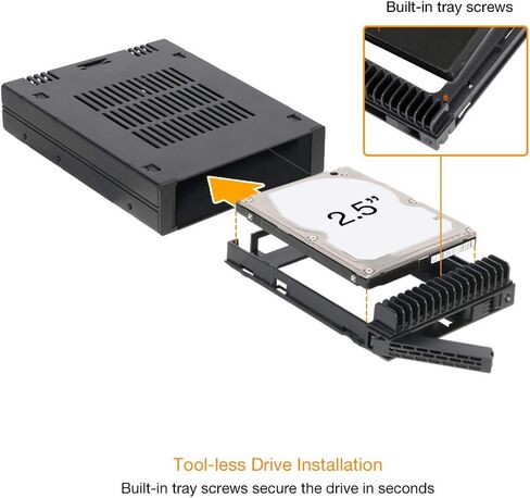 ICY DOCK 1 Bay 2.5 SAS/SATA HDD/SSD Tool-Less Enclosure for External 3.5" Bay | ExpressCage MB741SP-B in Saudi Arabia