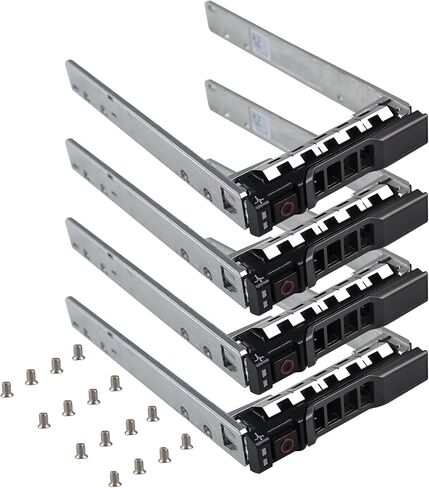 علبة القرص الصلب 2.5 بوصة SSD HDD Caddy G176J 0G176J حامل القرص الصلب SAS SATA Caddy متوافق مع Dell PowerEdge R720 R630 R730 R830 R930 T430 T440 T640 R720XD، 4 عبوات in Kuwait