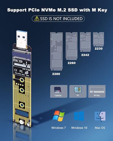 زيكسمتي محول M.2 NVMe USB 3.1 بريميوم ام-كي M.2 NVMe الى بطاقة USB عالي الاداء 10 جيجابايت في الثانية USB 3.1 الجيل الثاني يدعم شريحة 2230 2242 2260 2280 SSD in Kuwait
