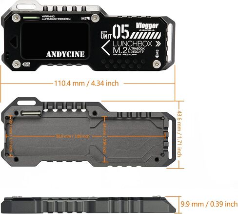 حافظة ANDYCINE Lunchbox V M.2 SSD NVME&SATA M.2 مع منفذ USB-C ورقائق RTL9210B متوافقة مع الكاميرا المختارة وأجهزة الكمبيوتر والهاتف المحمول والكمبيوتر المحمول (اللون الأحمر) in Kuwait
