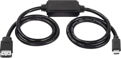 XMSJSIY USB إلى eSATA كابل محول 5 جيجابت في الثانية USB 3.0 إلى كابل محول eSATA للطاقة 5 فولت لأجهزة الكمبيوتر المحمول HDD/SSD/ODD - 3 قدم/1 متر in Kuwait