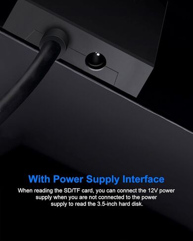 محول ساتا الى يو اس بي 3.0، كيبل محول القرص الصلب لهارد ديسك 3.5/2.5 انش مع محول طاقة 12 فولت/2 امبير (اسود) in Kuwait