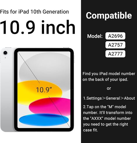 SIWENGDE for iPad 10th Generation Case 2022 with Pencil Holder, iPad 10.9 Inch Case [Support Touch ID] Flexible TPU Back Shell Smart Trifold Stand Protective Cover, Auto Wake/Sleep(Light Blue) in Kuwait