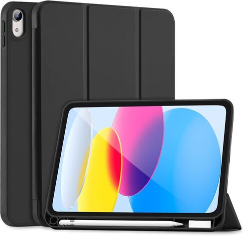 SIWENGDE for iPad 10th Generation Case 2022 with Pencil Holder, iPad 10.9 Inch Case [Support Touch ID] Flexible TPU Back Shell Smart Trifold Stand Protective Cover, Auto Wake/Sleep(Light Blue) in Kuwait