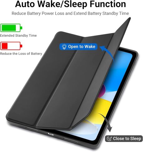 SIWENGDE for iPad 10th Generation Case 2022 with Pencil Holder, iPad 10.9 Inch Case [Support Touch ID] Flexible TPU Back Shell Smart Trifold Stand Protective Cover, Auto Wake/Sleep(Light Blue) in Kuwait