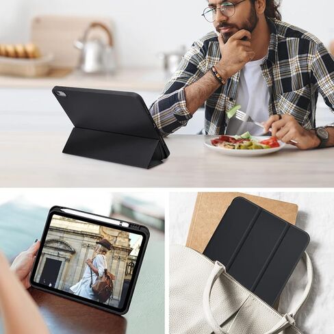 SIWENGDE for iPad 10th Generation Case 2022 with Pencil Holder, iPad 10.9 Inch Case [Support Touch ID] Flexible TPU Back Shell Smart Trifold Stand Protective Cover, Auto Wake/Sleep(Light Blue) in Kuwait