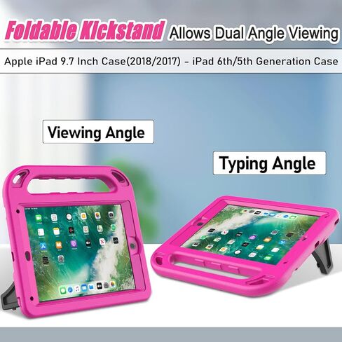 حافظة LTROP للأطفال لجهاز iPad الجيل السادس/الخامس (2018/2017)، حافظة iPad 9.7 بوصة، حافظة iPad Air 2 للأطفال، واقي شاشة مدمج، حافظة بمقبض مقاوم للصدمات لجهاز iPad 9.7 الجيل السادس/الخامس/Air 2، أزرق in Kuwait