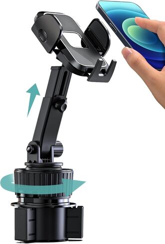 حامل أكواب السيارة من SEVEN SPARTA مع حامل هاتف قابل للتعديل، حامل هاتف خلوي ثابت متوافق مع iPhone Samsung Pixel وجميع الهواتف الذكية والحافظة السميكة in Kuwait