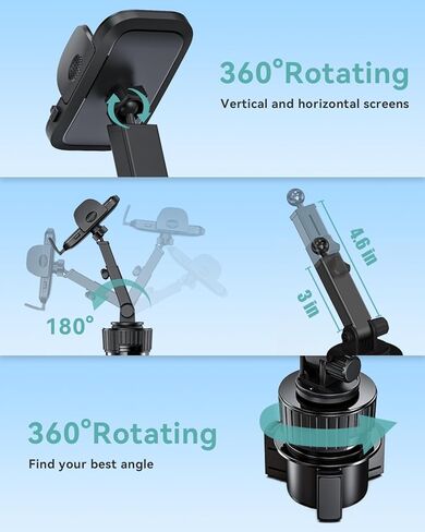 حامل أكواب السيارة من SEVEN SPARTA مع حامل هاتف قابل للتعديل، حامل هاتف خلوي ثابت متوافق مع iPhone Samsung Pixel وجميع الهواتف الذكية والحافظة السميكة in Kuwait