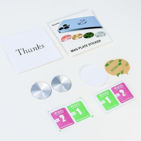 KISMER Magnetic Plate for Phone Mount 2 Pack Car Holder Metal Stickers Plate with 3M Adhesive (Compatible with Magnetic Mounts) Cd Pattern 1.26 Inch Round Universal, Grey in Kuwait