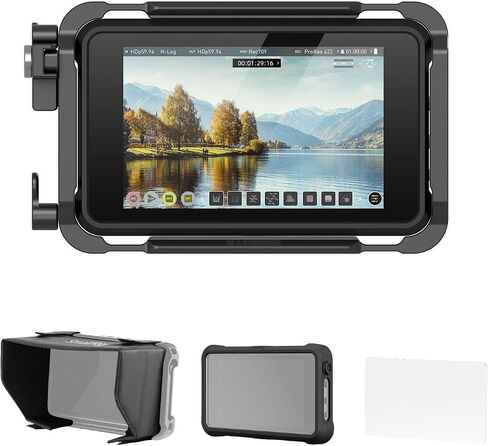 SmallRig Cage Kit for Atomos Ninja V/Ninja V+, with NATO Rail, 1/4"-20 Screw, M3 Screw，Cable Clamp for HDMI, and Sunhood, Fully Protect Camera Monitor - 3788 in Saudi Arabia