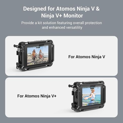 SmallRig Cage Kit for Atomos Ninja V/Ninja V+, with NATO Rail, 1/4"-20 Screw, M3 Screw，Cable Clamp for HDMI, and Sunhood, Fully Protect Camera Monitor - 3788 in Saudi Arabia