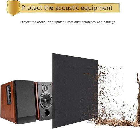 Byged 170x50 سم قماش شبكة مكبر الصوت، قماش قماش مكبر الصوت الأسود، غطاء واقي مقاوم للغبار لمكبرات الصوت المنزلية، مكبرات الصوت الكبيرة (أسود) in Kuwait